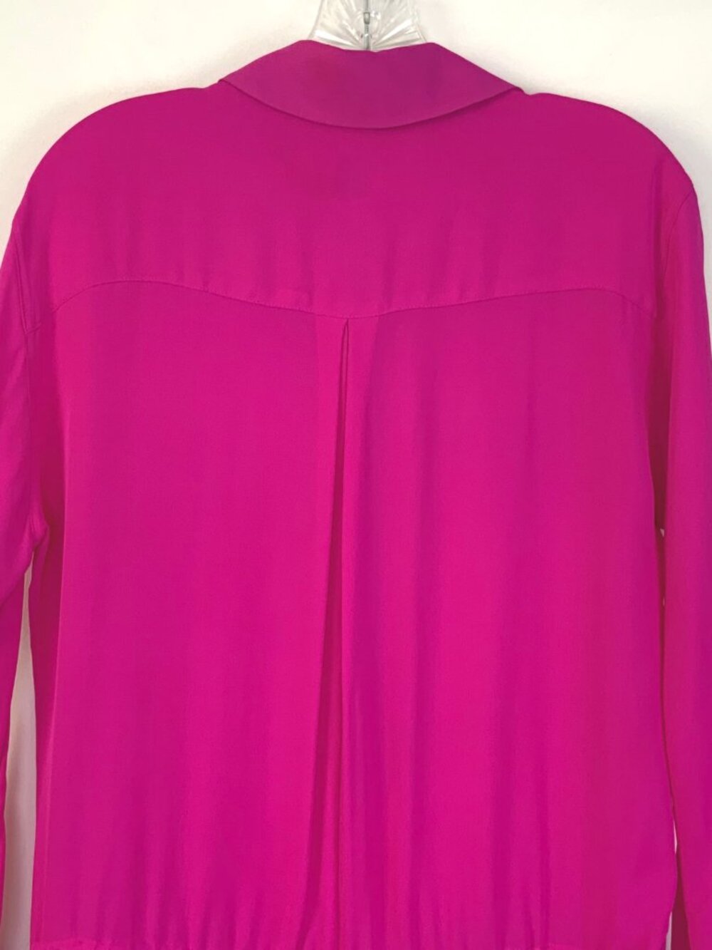 New Haute Hippie 100% Silk Long Sleeve Romper In Fuschia/Hot Pink Sz S - Picture 9 of 16